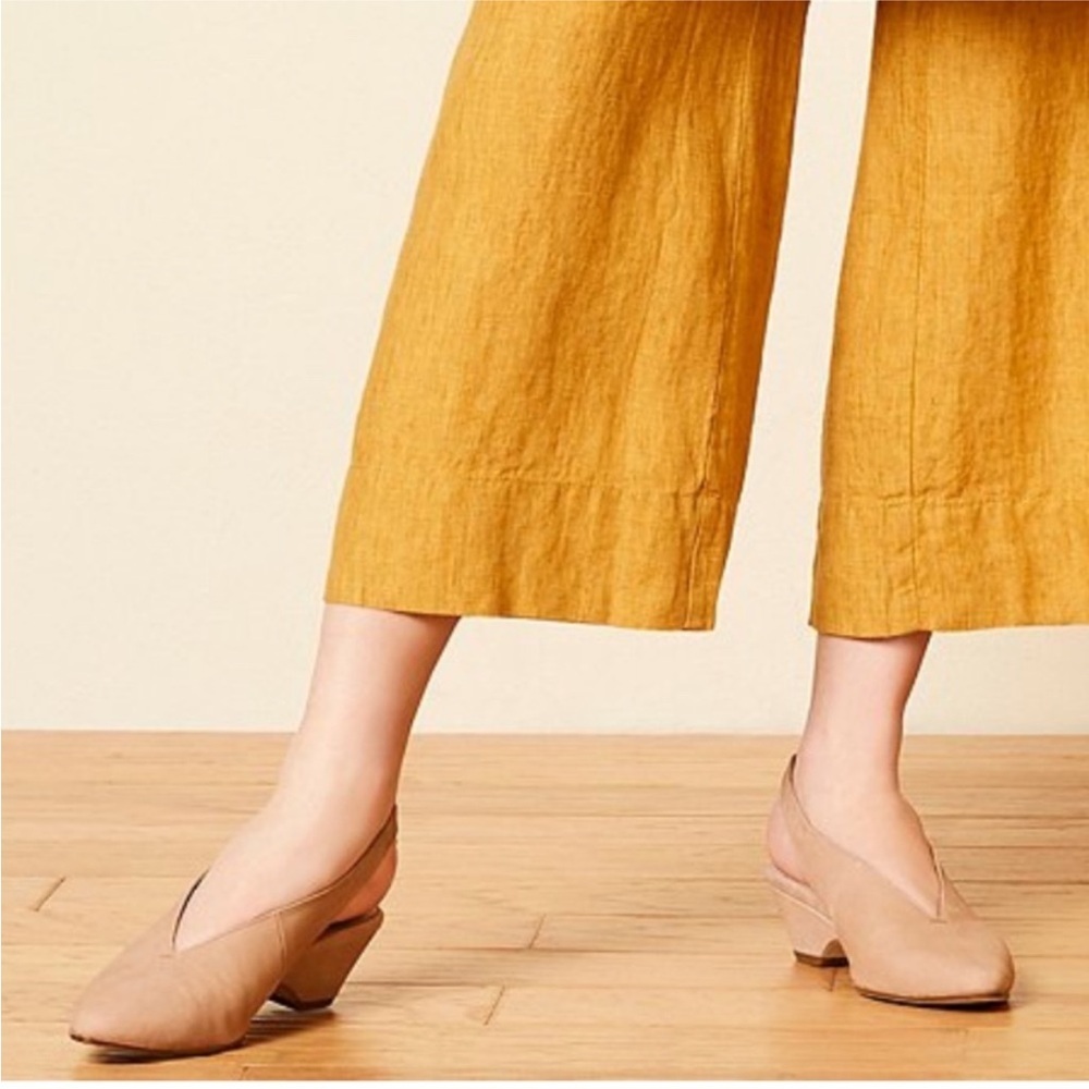 Eileen Fisher Gatwick Nubuck Slingback Block Heel Pumps Size 7 - Picture 3 of 9
